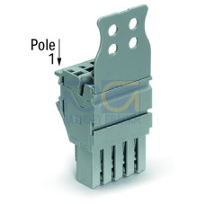 1-conductor female connector, Push-in CAGE CLAMP&reg;, 4 mm&sup2;, gray
