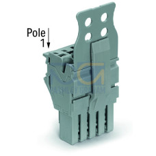 1-conductor female connector, Push-in CAGE CLAMP&reg;, 4 mm&sup2;, gray