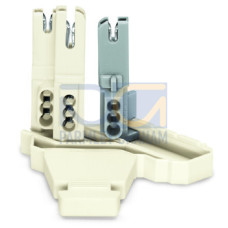 Female connector, without ground contact, with strain relief plate, white/gray