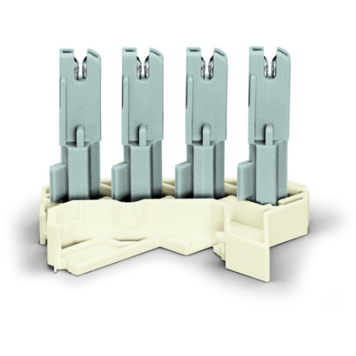 Snap-on type female connector, without ground contact, 2-pole, white/gray