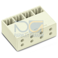 Snap-on type conductor support, without ground contact, 4-pole, white