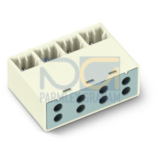 Snap-on type conductor support, without ground contact, 4-pole, white/gray