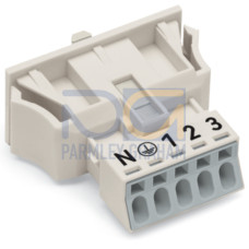 Snap-in socket, 5-pole, Cod. A, white