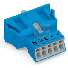 Snap-in socket, 5-pole, Cod. I, blue
