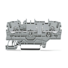 2-Conductor Carrier Terminal Block, With Additional Jumper Position Gray