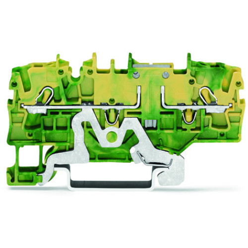 2-conductor ground terminal block, 2.5 mm&sup2;, side and center marking, green-yellow