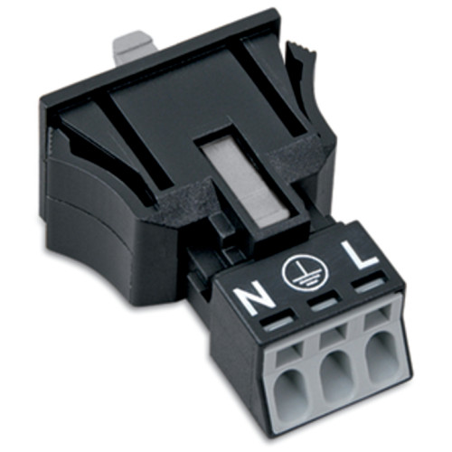 Snap-in plug, 3-pole, Cod. A, black
