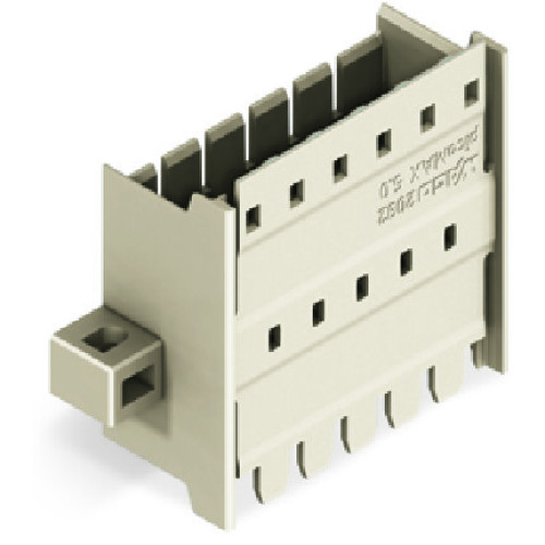 Panel feedthrough male connector, clamping collar, 2.5 mm&sup2;, light gray