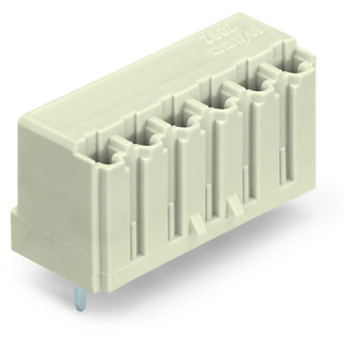 THT female header, straight, Pin spacing 5 mm, light gray