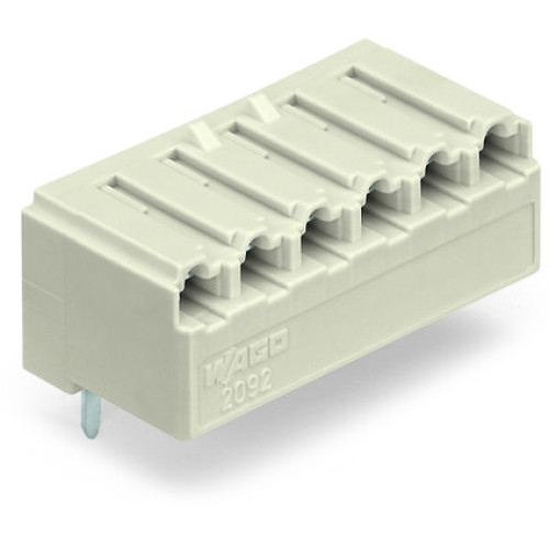 THT female header, angled, Pin spacing 5 mm, light gray