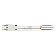 pre-assembled connecting cable, Eca, Socket/open-ended, white