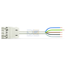 pre-assembled connecting cable, Eca, Plug/open-ended, white
