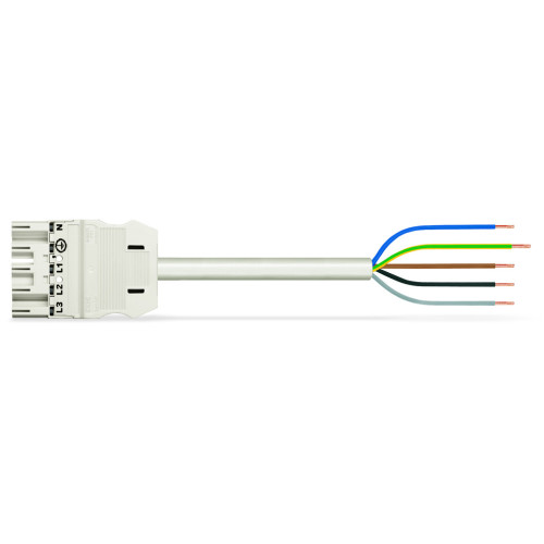 pre-assembled connecting cable, Eca, Plug/open-ended, white