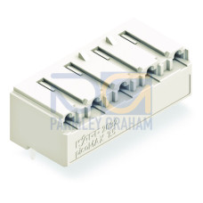 THT female header, angled, Pin spacing 7.5 mm, light gray