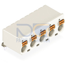 1-conductor THT female connector angled, push-button, Push-in CAGE CLAMP&reg;, light gray