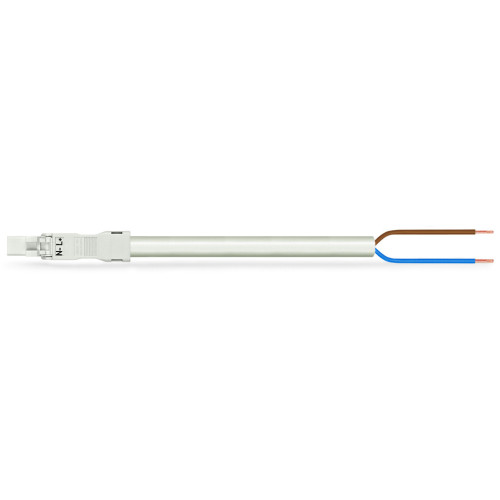 pre-assembled connecting cable, Eca, Plug/open-ended, white