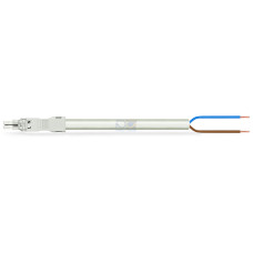 pre-assembled connecting cable, Eca, Socket/open-ended, white
