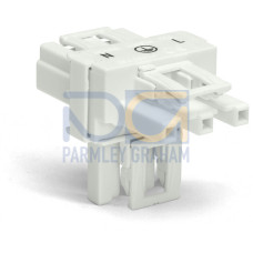 T-distribution connector, 3-pole, Cod. A, white
