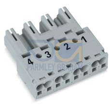 Plug, 4-pole, Cod. B, gray