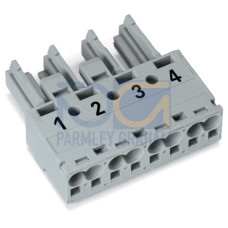 Socket, 4-pole, Cod. B, gray