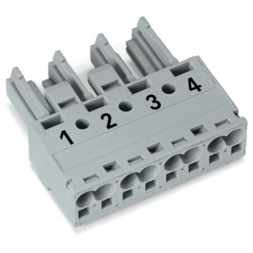 Socket, 4-pole, Cod. B, gray