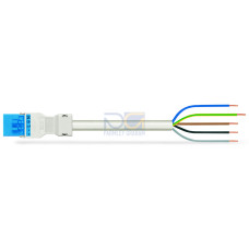 pre-assembled connecting cable, Eca, Plug/open-ended, blue