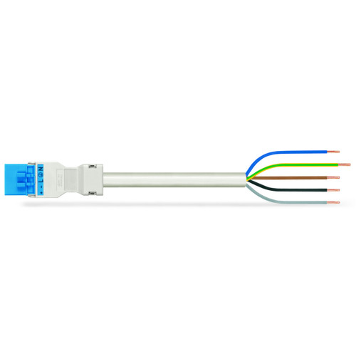pre-assembled connecting cable, Eca, Plug/open-ended, blue