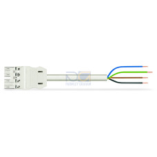 pre-assembled connecting cable, Eca, Plug/open-ended, white