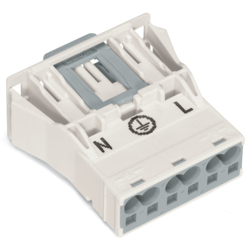 Snap-in plug, 3-pole, Cod. A, white