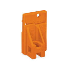 End plate, snap-fit type, 1.5 mm thick, with fixing flange, orange