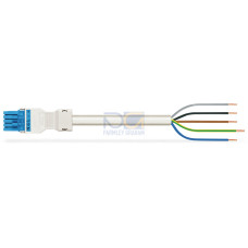 pre-assembled connecting cable, Eca, Socket/open-ended, blue