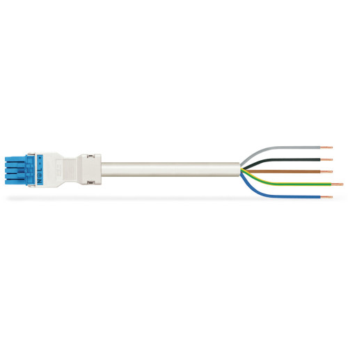 pre-assembled connecting cable, Eca, Socket/open-ended, blue