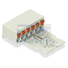 1-conductor THT female connector angled, push-button, Push-in CAGE CLAMP&reg;, light gray