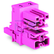 h-distribution connector, 2-pole, Cod. B, pink