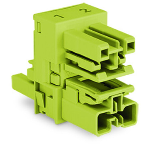 h-distribution connector, 2-pole, Cod. B, light green