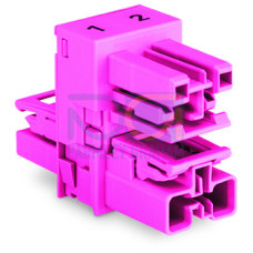 h-distribution connector, 2-pole, Cod. B, pink