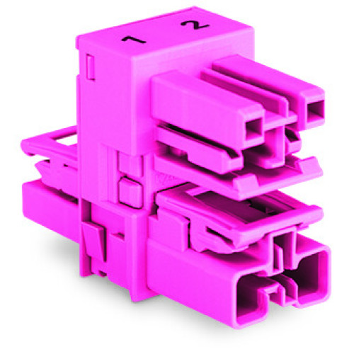 h-distribution connector, 2-pole, Cod. B, pink