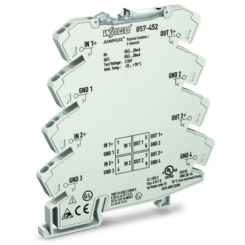 Passive isolator, 2-channel, Current input signal, 2 x current output signal