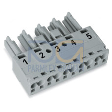 Socket, 5-pole, Cod. B, gray