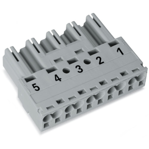 Plug, 5-pole, Cod. B, gray