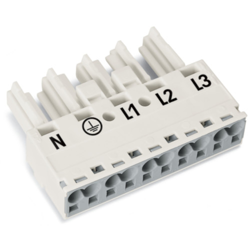 Socket, 5-pole, Cod. A, white