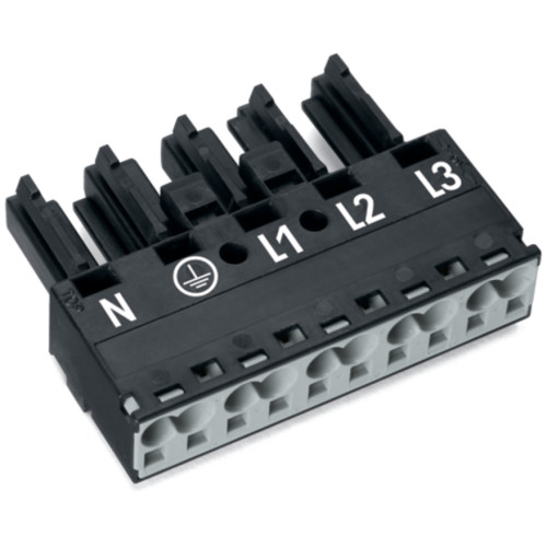 Socket, 5-pole, Cod. A, black