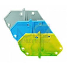 End plate, snap-fit type, 1.5 mm thick, blue