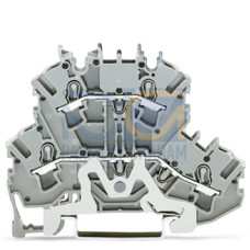 Double-deck terminal block, Shield/through terminal block, 2.5 mm&sup2;, gray
