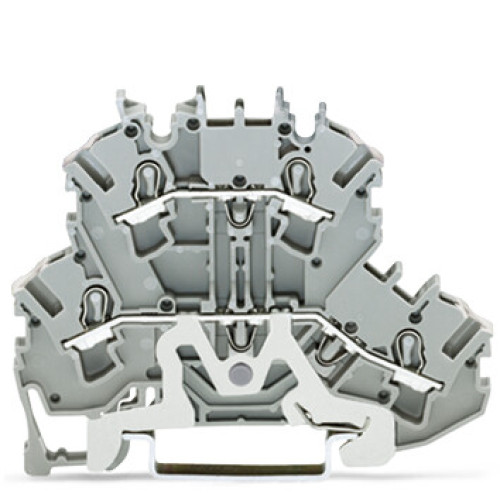 Double-deck terminal block, Shield/through terminal block, 2.5 mm&sup2;, gray