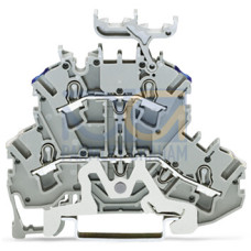 Double-deck terminal block, Shield/through terminal block, 2.5 mm&sup2;, gray