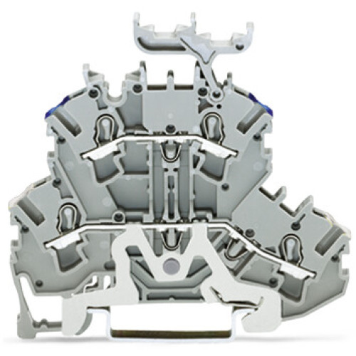 Double-deck terminal block, Shield/through terminal block, 2.5 mm&sup2;, gray
