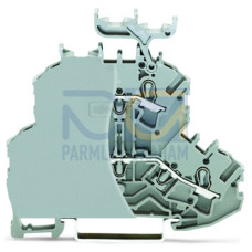 Double-deck terminal block, Through/through terminal block, with end plate, gray
