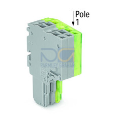 2-conductor female connector, Push-in CAGE CLAMP&reg;, 1.5 mm&sup2;, gray/green-yellow