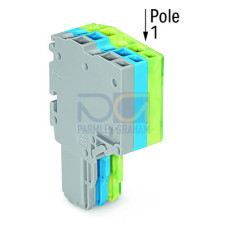 2-conductor female connector, Push-in CAGE CLAMP&reg;, 1.5 mm&sup2;, gray/blue/green-yellow